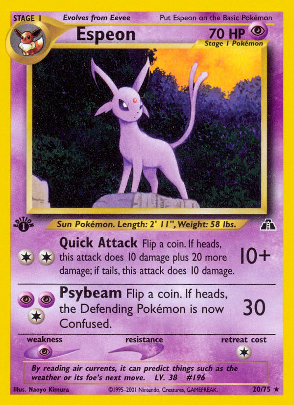 Espeon (20/75) [Neo Discovery 1st Edition] | Eastridge Sports Cards & Games