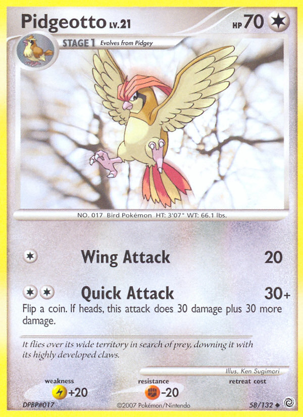 Pidgeotto (58/132) [Diamond & Pearl: Secret Wonders] | Eastridge Sports Cards & Games