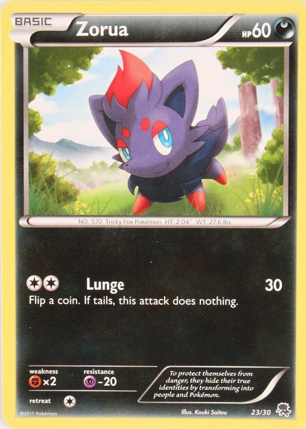 Zorua (23/30) [Black & White: Trainer Kit - Zoroark] | Eastridge Sports Cards & Games