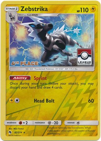 Zebstrika (82/214) (League Promo 4th Place) [Sun & Moon: Lost Thunder] | Eastridge Sports Cards & Games