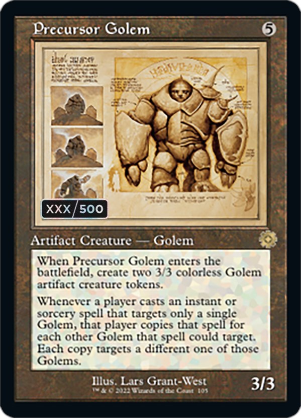 Precursor Golem (Retro Schematic) (Serial Numbered) [The Brothers' War Retro Artifacts] | Eastridge Sports Cards & Games