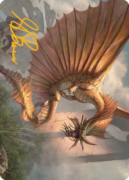 Ancient Gold Dragon Art Card (28) (Gold-Stamped Signature) [Commander Legends: Battle for Baldur's Gate Art Series] | Eastridge Sports Cards & Games