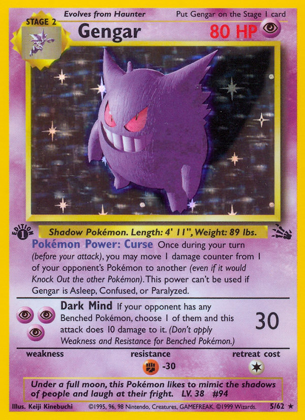 Gengar (5/62) [Fossil 1st Edition] | Eastridge Sports Cards & Games