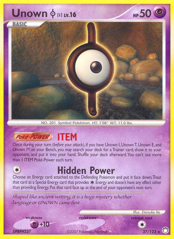 Unown I (37/123) [Diamond & Pearl: Mysterious Treasures] | Eastridge Sports Cards & Games