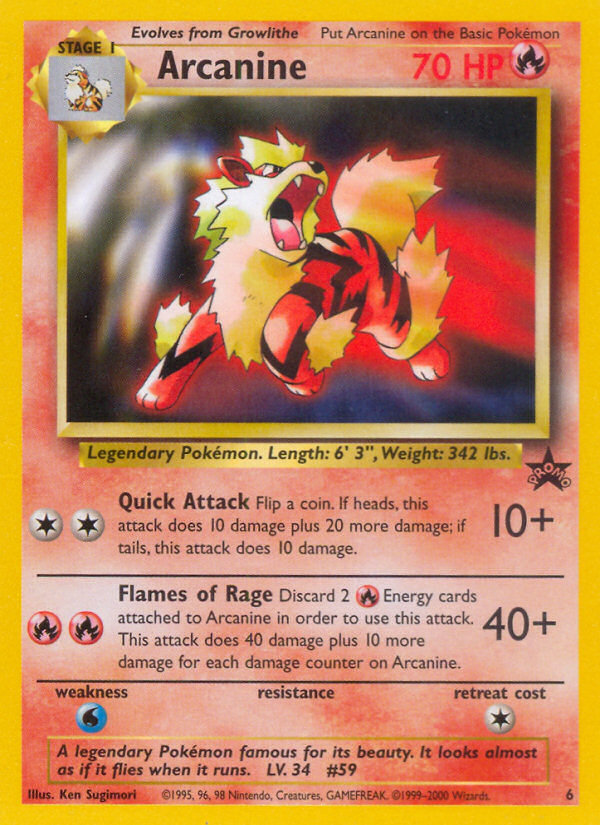 Arcanine (6) [Wizards of the Coast: Black Star Promos] | Eastridge Sports Cards & Games