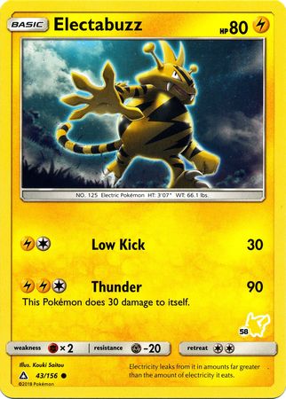 Electabuzz (43/156) (Pikachu Stamp #58) [Battle Academy 2020] | Eastridge Sports Cards & Games