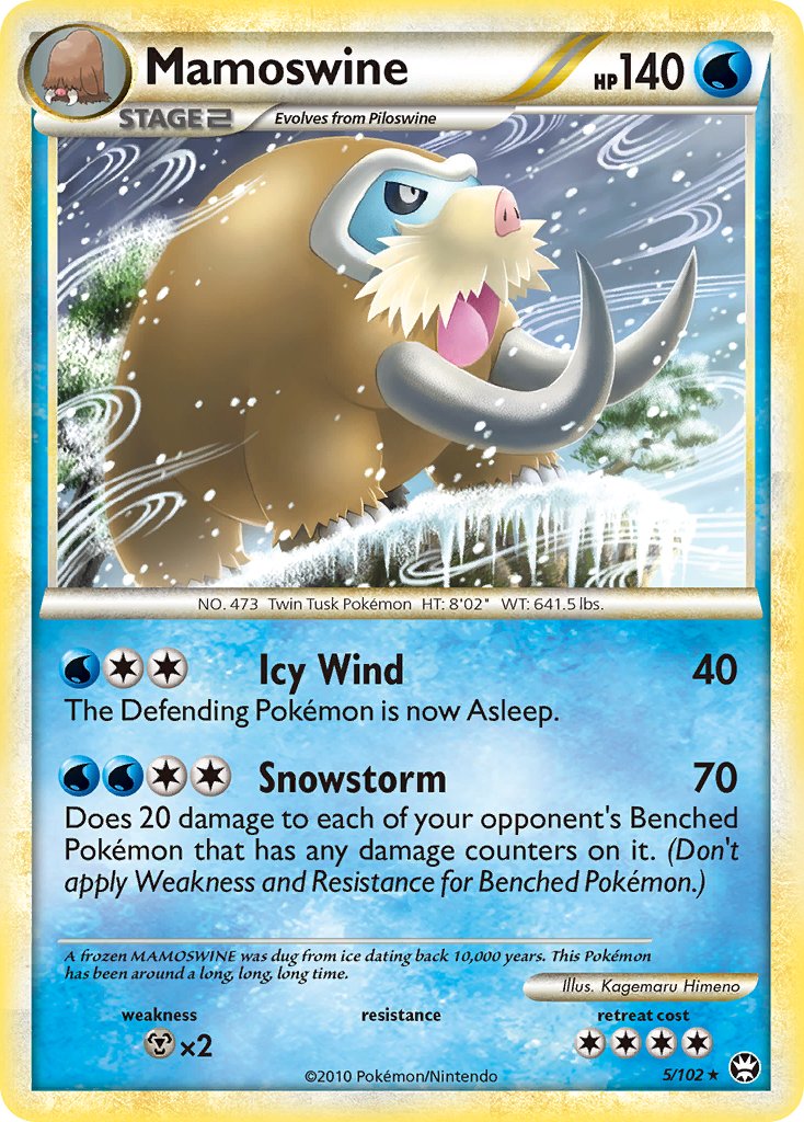 Mamoswine (5/102) (Cracked Ice Holo) (Theme Deck Exclusive) [HeartGold & SoulSilver: Triumphant] | Eastridge Sports Cards & Games
