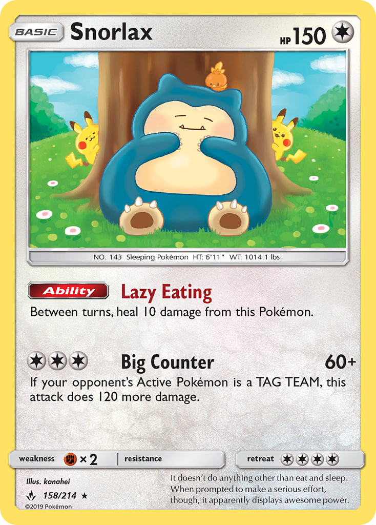 Snorlax (158/214) [Sun & Moon: Unbroken Bonds] | Eastridge Sports Cards & Games