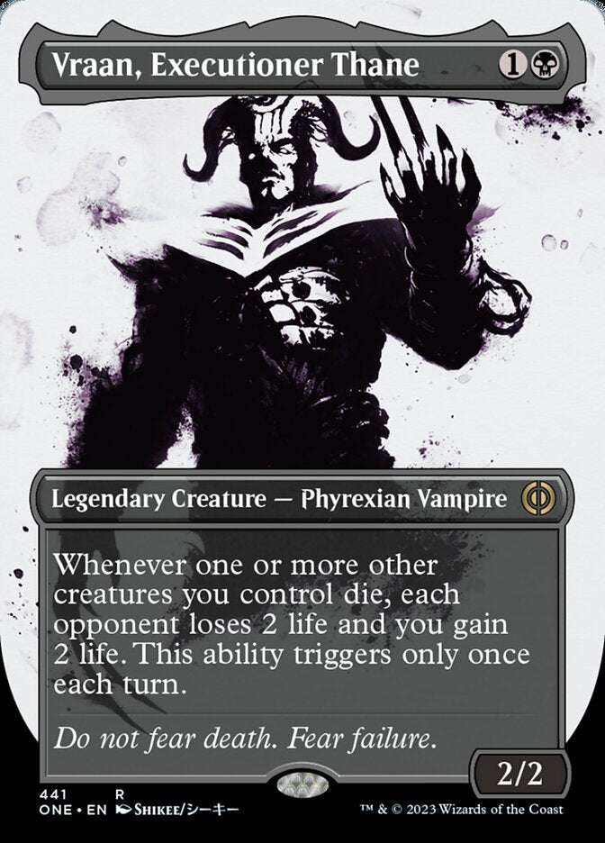 Vraan, Executioner Thane (Borderless Ichor Step-and-Compleat Foil) [Phyrexia: All Will Be One] | Eastridge Sports Cards & Games