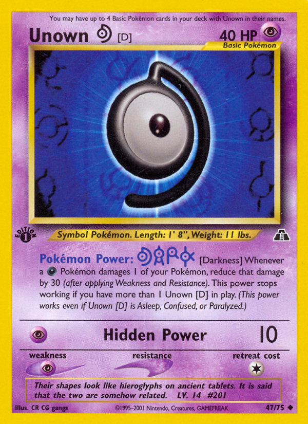 Unown [D] (47/75) [Neo Discovery 1st Edition] | Eastridge Sports Cards & Games