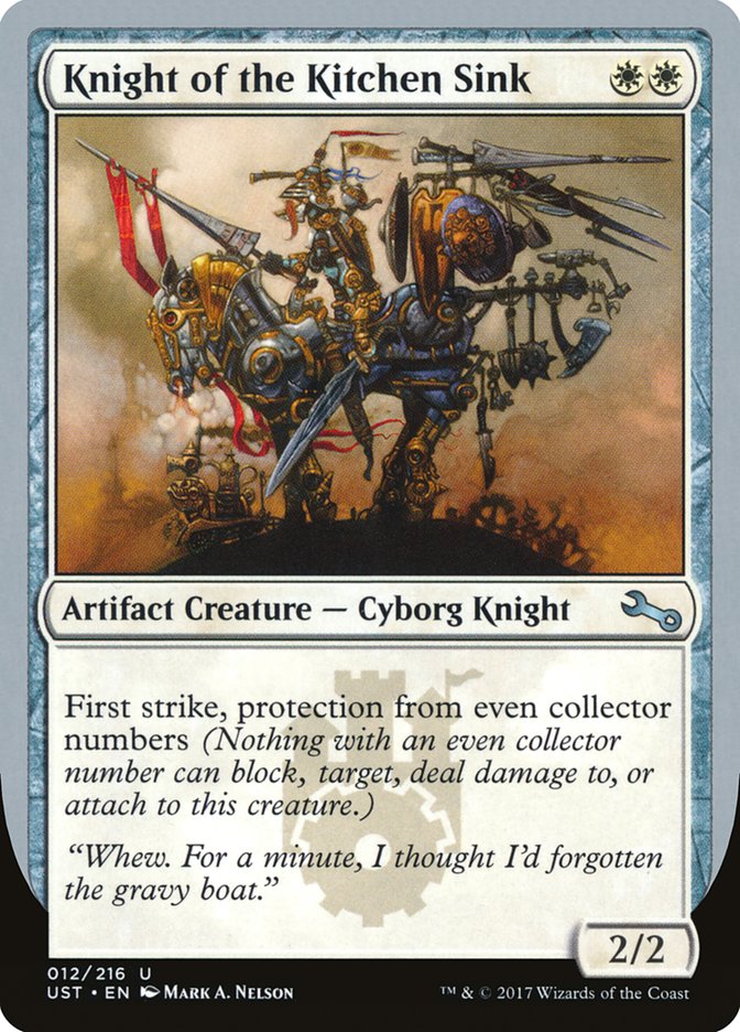 Knight of the Kitchen Sink ("protection from even collector numbers") [Unstable] | Eastridge Sports Cards & Games