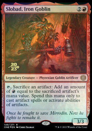 Slobad, Iron Goblin [Phyrexia: All Will Be One Prerelease Promos] | Eastridge Sports Cards & Games