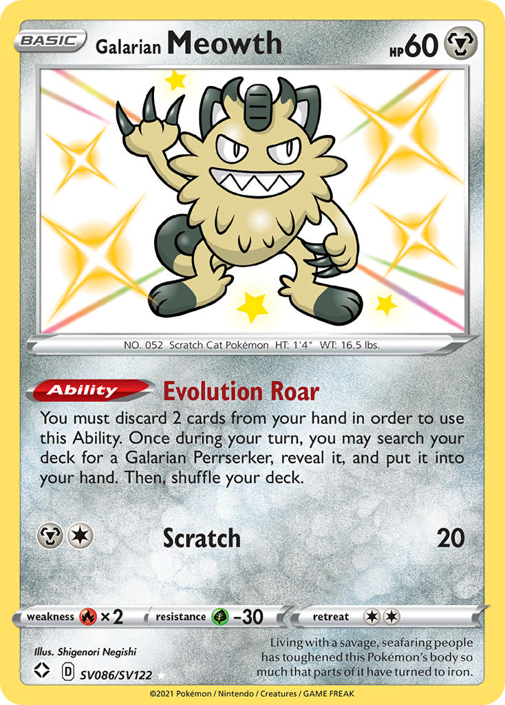 Galarian Meowth (SV086/SV122) [Sword & Shield: Shining Fates] | Eastridge Sports Cards & Games