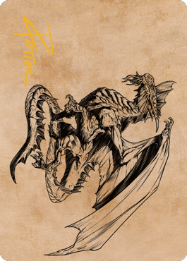 Ancient Silver Dragon Art Card (47) (Gold-Stamped Signature) [Commander Legends: Battle for Baldur's Gate Art Series] | Eastridge Sports Cards & Games