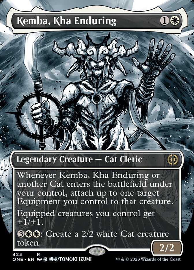 Kemba, Kha Enduring (Borderless Manga Step-and-Compleat Foil) [Phyrexia: All Will Be One] | Eastridge Sports Cards & Games