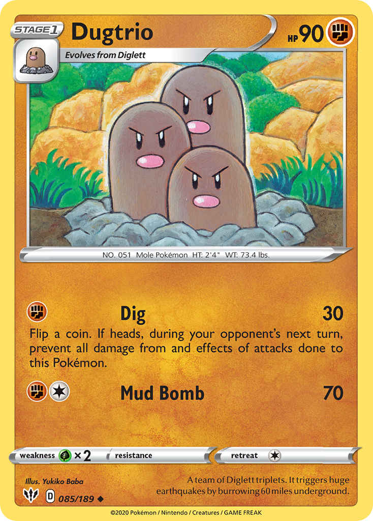 Dugtrio (085/189) [Sword & Shield: Darkness Ablaze] | Eastridge Sports Cards & Games