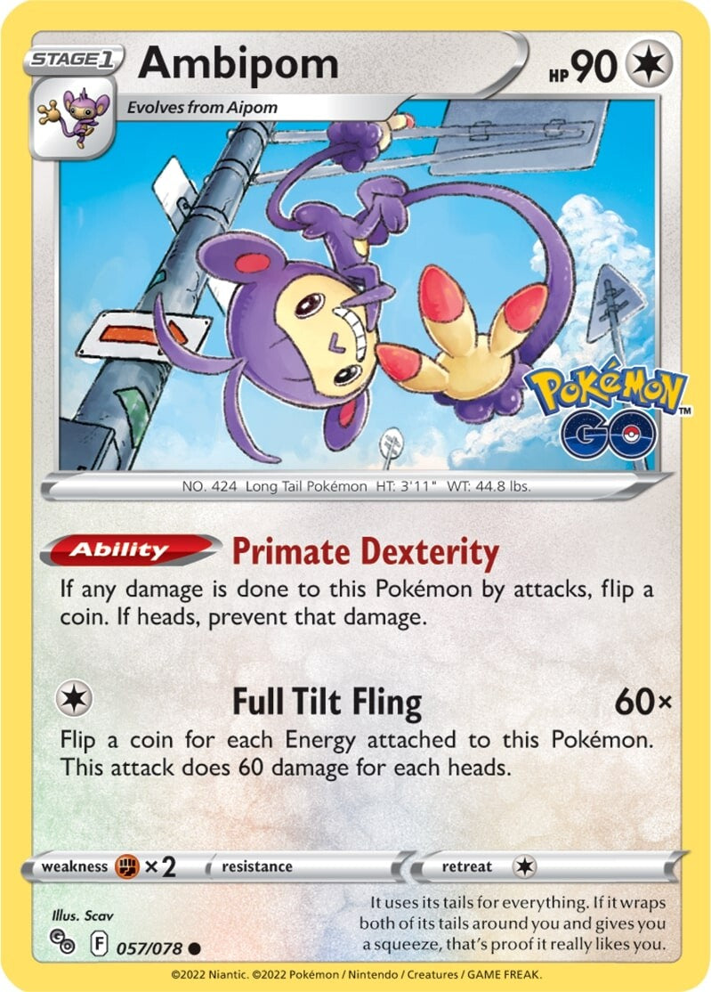 Ambipom (057/078) [Pokémon GO] | Eastridge Sports Cards & Games