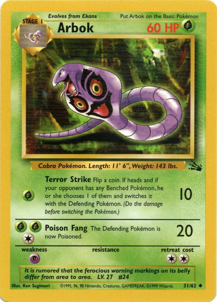 Arbok (31/62) [Fossil Unlimited] | Eastridge Sports Cards & Games