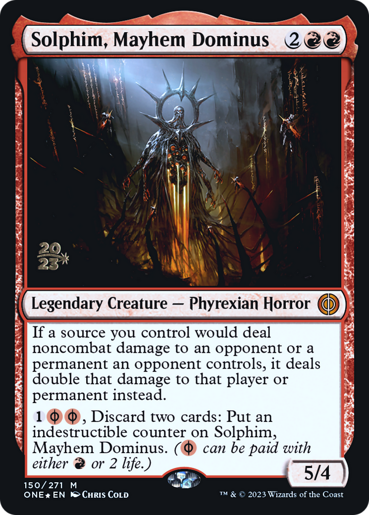 Solphim, Mayhem Dominus [Phyrexia: All Will Be One Prerelease Promos] | Eastridge Sports Cards & Games