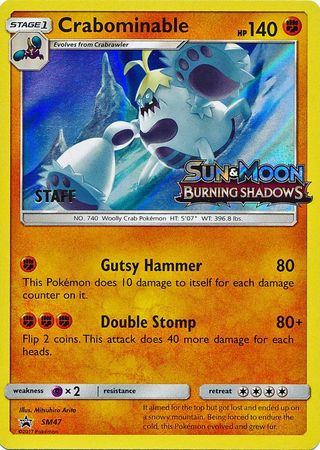 Crabominable (SM47) (Staff Prerelease Promo) [Sun & Moon: Black Star Promos] | Eastridge Sports Cards & Games