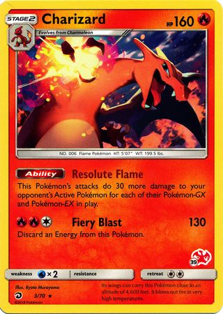 Charizard (3/70) (Charizard Stamp #39) [Battle Academy 2020] | Eastridge Sports Cards & Games