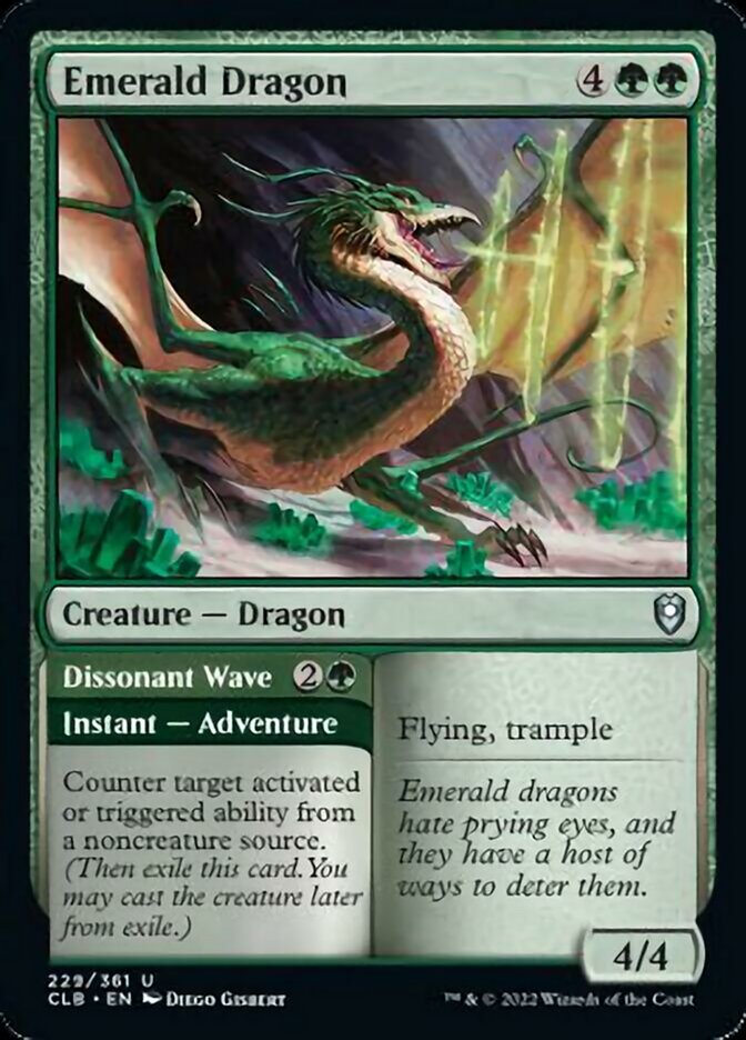 Emerald Dragon // Dissonant Wave [Commander Legends: Battle for Baldur's Gate] | Eastridge Sports Cards & Games