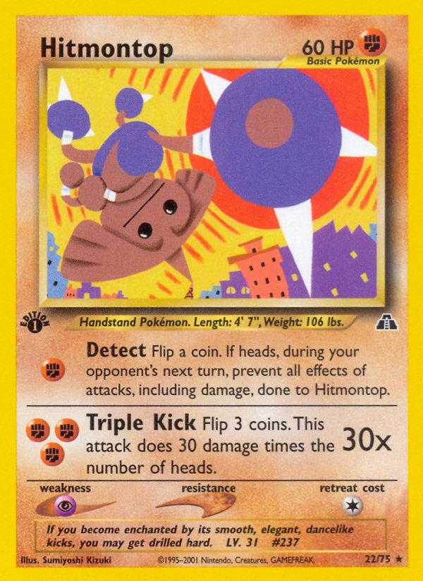 Hitmontop (22/75) [Neo Discovery 1st Edition] | Eastridge Sports Cards & Games