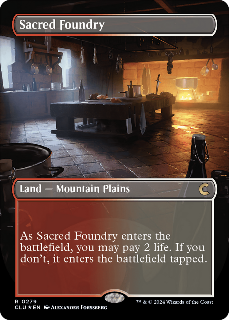 Sacred Foundry (Borderless) [Ravnica: Clue Edition] | Eastridge Sports Cards & Games