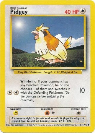 Pidgey (57/102) [Base Set Unlimited] | Eastridge Sports Cards & Games