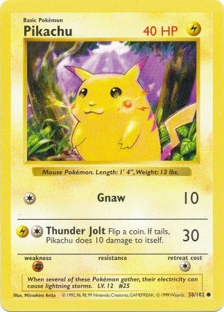 Pikachu (58/102) (Red Cheeks Misprint) [Base Set Shadowless Unlimited] | Eastridge Sports Cards & Games