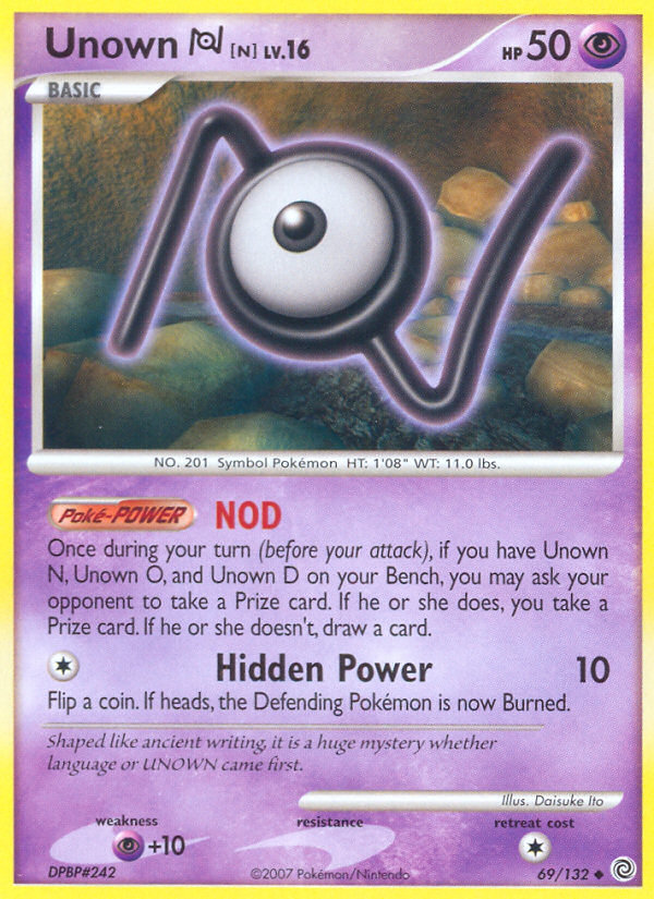 Unown N (69/132) [Diamond & Pearl: Secret Wonders] | Eastridge Sports Cards & Games