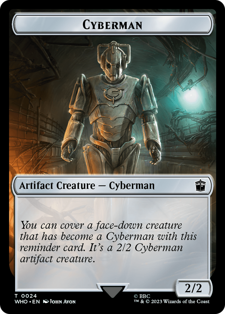 Human Noble // Cyberman Double-Sided Token [Doctor Who Tokens] | Eastridge Sports Cards & Games