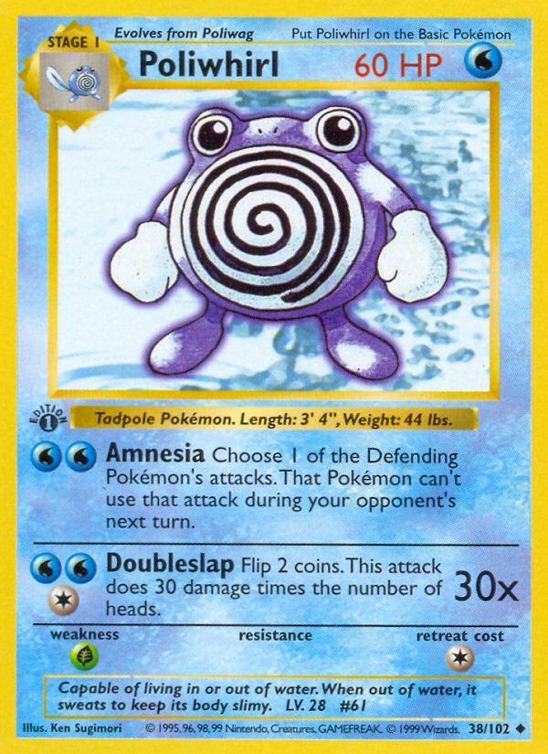 Poliwhirl (38/102) (Shadowless) [Base Set 1st Edition] | Eastridge Sports Cards & Games