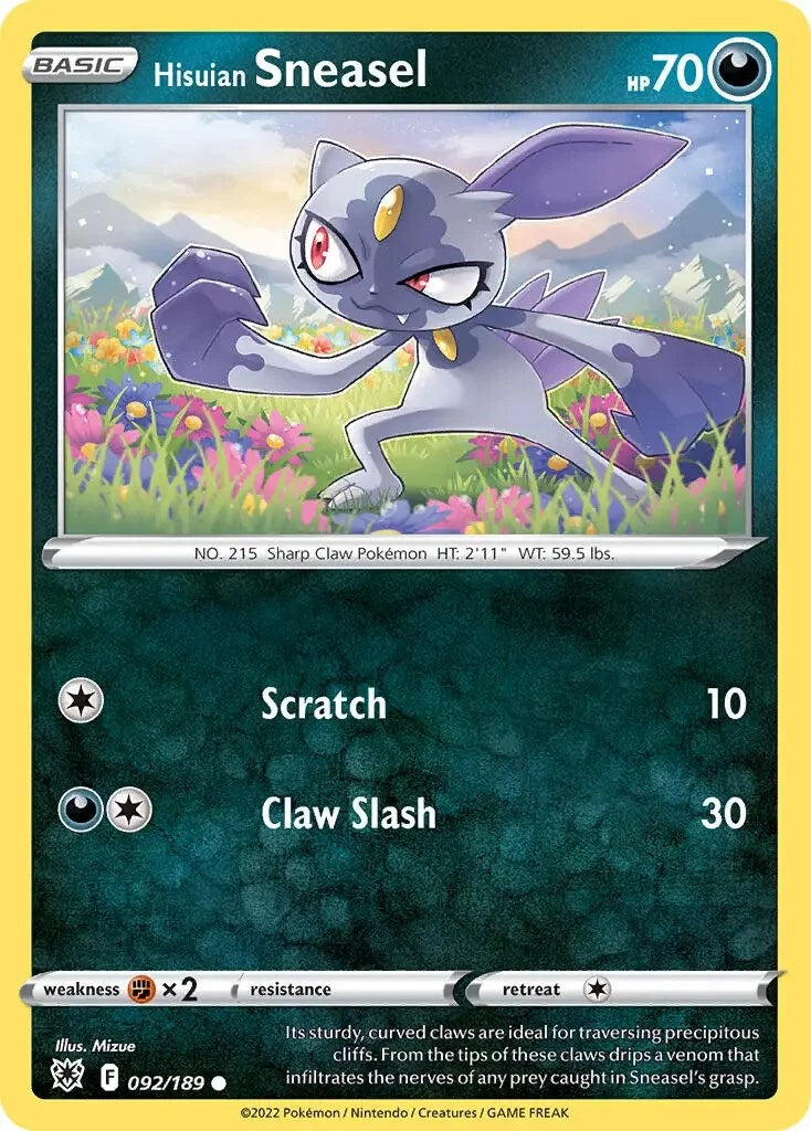 Hisuian Sneasel (092/189) (Theme Deck Exclusive) [Sword & Shield: Astral Radiance] | Eastridge Sports Cards & Games