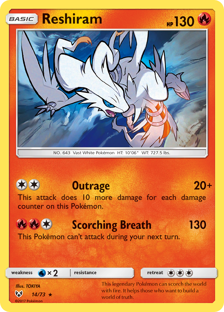 Reshiram (14/73) [Sun & Moon: Shining Legends] | Eastridge Sports Cards & Games