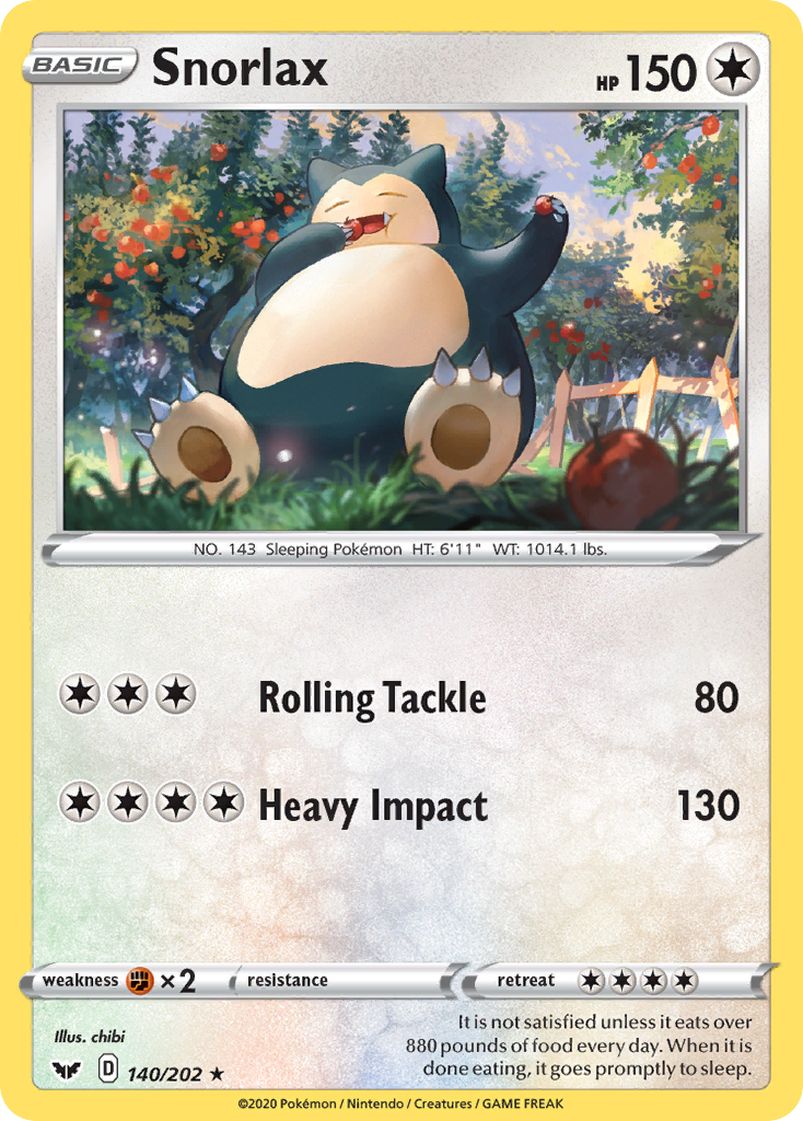 Snorlax (140/202) [Sword & Shield: Base Set] | Eastridge Sports Cards & Games