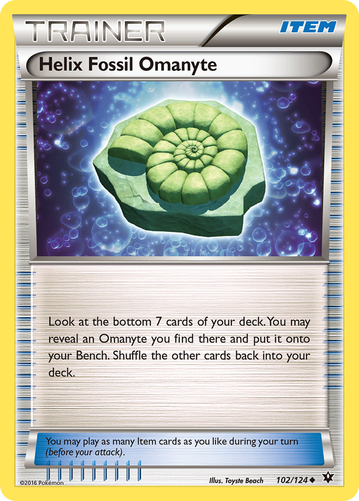 Helix Fossil Omanyte (102/124) [XY: Fates Collide] | Eastridge Sports Cards & Games