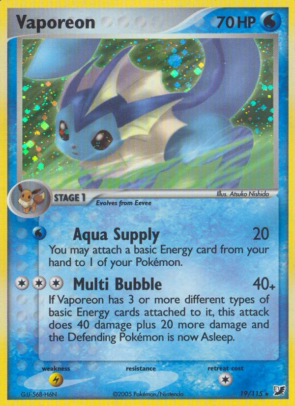 Vaporeon (19/115) [EX: Unseen Forces] | Eastridge Sports Cards & Games