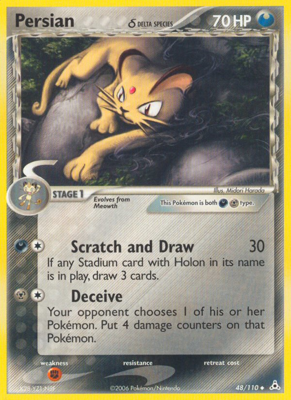 Persian (48/110) (Delta Species) [EX: Holon Phantoms] | Eastridge Sports Cards & Games