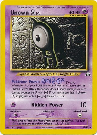 Unown [A] (33/75) [Neo Discovery Unlimited] | Eastridge Sports Cards & Games