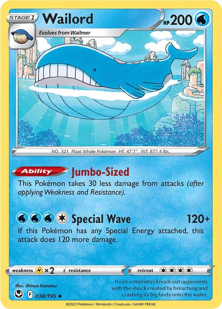 Wailord (038/195) [Sword & Shield: Silver Tempest] | Eastridge Sports Cards & Games