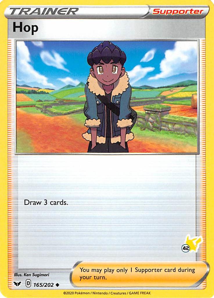 Hop (165/202) (Pikachu Stamp #42) [Battle Academy 2022] | Eastridge Sports Cards & Games