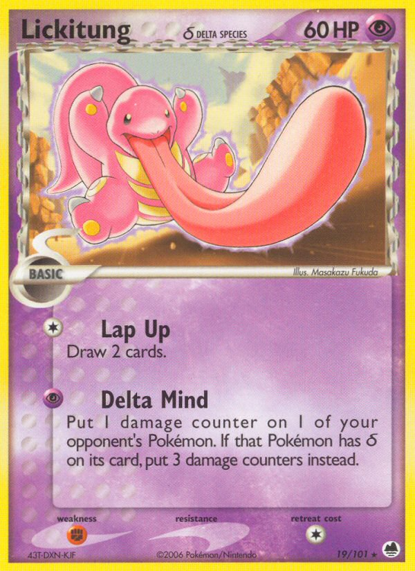 Lickitung (19/101) (Delta Species) [EX: Dragon Frontiers] | Eastridge Sports Cards & Games