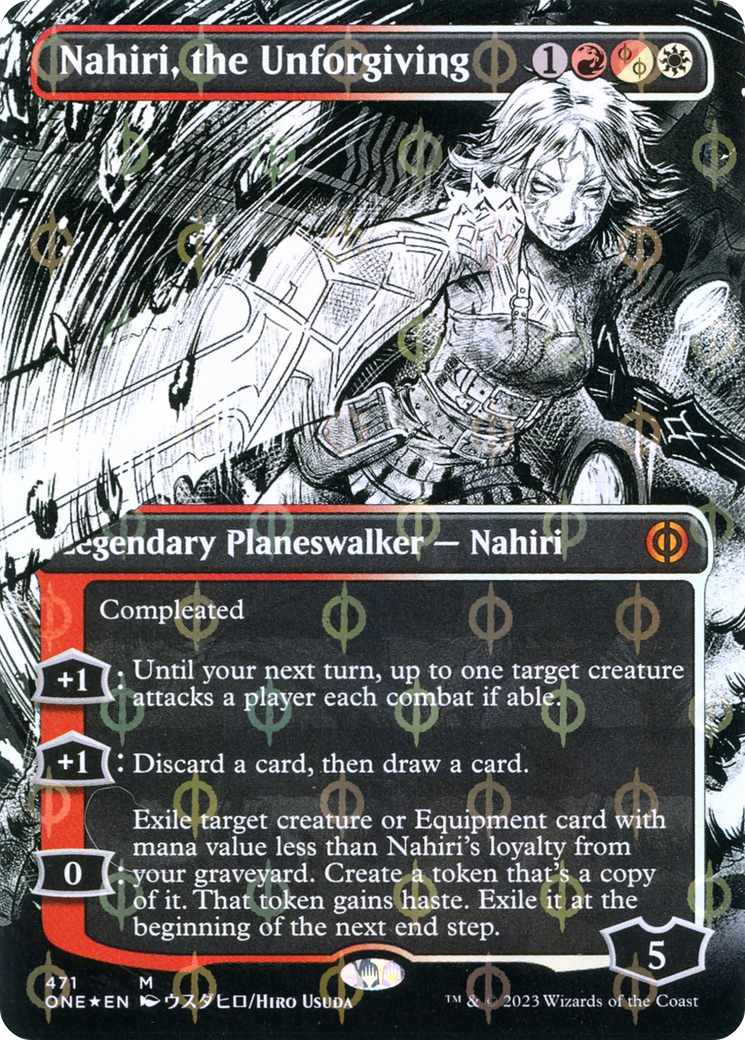 Nahiri, the Unforgiving (Borderless Manga Step-and-Compleat Foil) [Phyrexia: All Will Be One] | Eastridge Sports Cards & Games