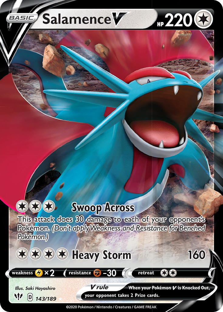 Salamence V (143/189) [Sword & Shield: Darkness Ablaze] | Eastridge Sports Cards & Games