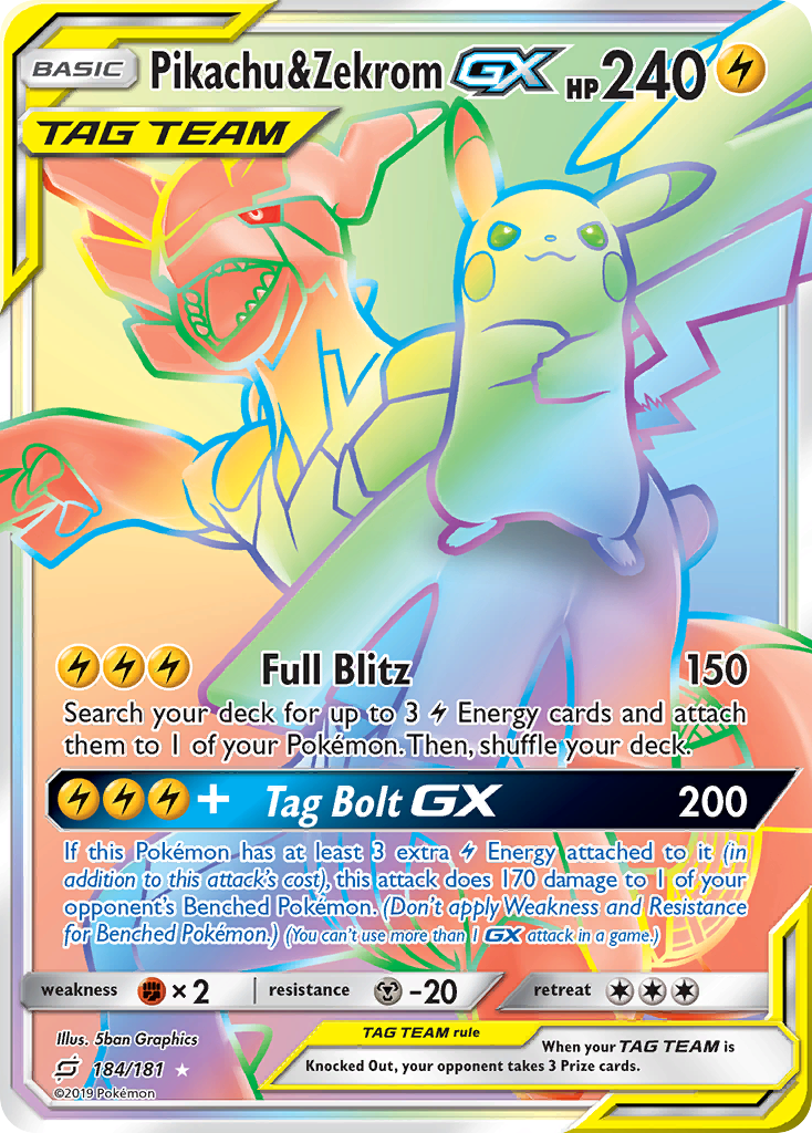 Pikachu & Zekrom GX (184/181) [Sun & Moon: Team Up] | Eastridge Sports Cards & Games