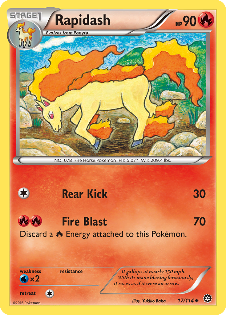 Rapidash (17/114) [XY: Steam Siege] | Eastridge Sports Cards & Games