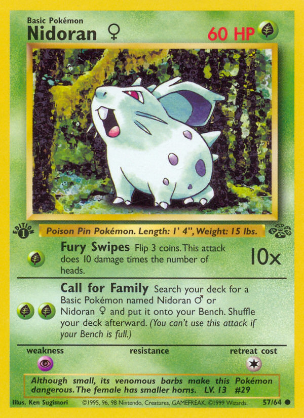 Nidoran (57/64) (Female) [Jungle 1st Edition] | Eastridge Sports Cards & Games