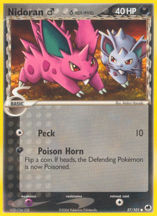 Nidoran (57/101) (Male) (Delta Species) [EX: Dragon Frontiers] | Eastridge Sports Cards & Games