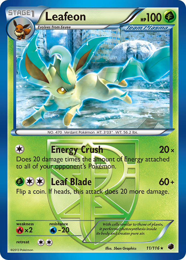 Leafeon (11/116) [Black & White: Plasma Freeze] | Eastridge Sports Cards & Games